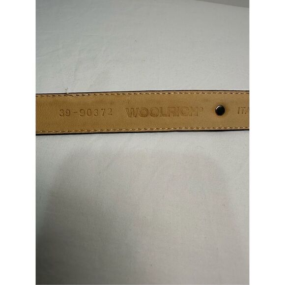 Woolrich 1’ Italian leather brown belt with silver accents size 38”. #5-1094 - Picture 5 of 6